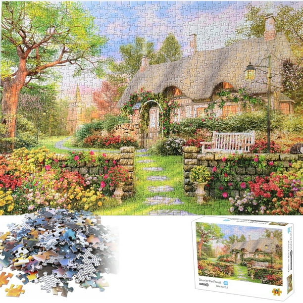 Family Entertainment Educational Puzzle 1000 Piece Jigsaw Puzzle for Kids Adult Magic Elf Painting Landscape Puzzles